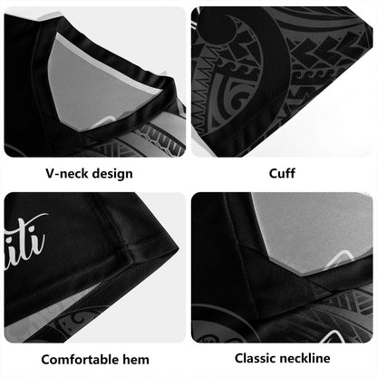 French Polynesia Custom Personalised Rugby Jersey Seal Turtle Plumeria Tribal Patterns