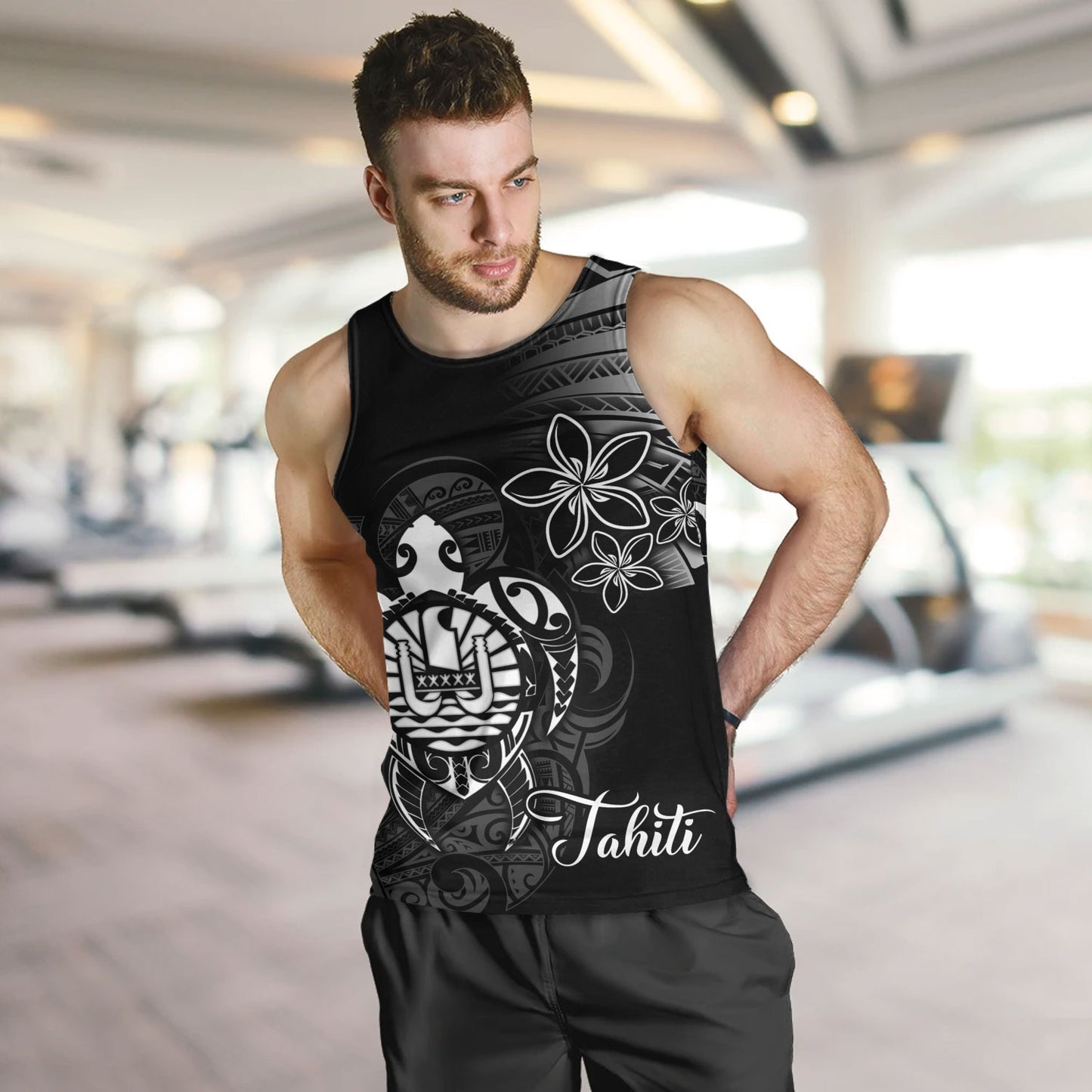 French Polynesia Custom Personalised Tank Top Seal Turtle Plumeria Tribal Patterns