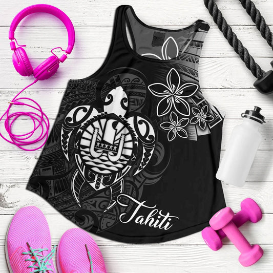 French Polynesia Custom Personalised Women Tank Seal Turtle Plumeria Tribal Patterns