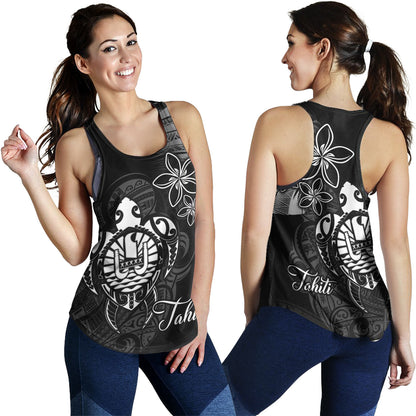 French Polynesia Custom Personalised Women Tank Seal Turtle Plumeria Tribal Patterns