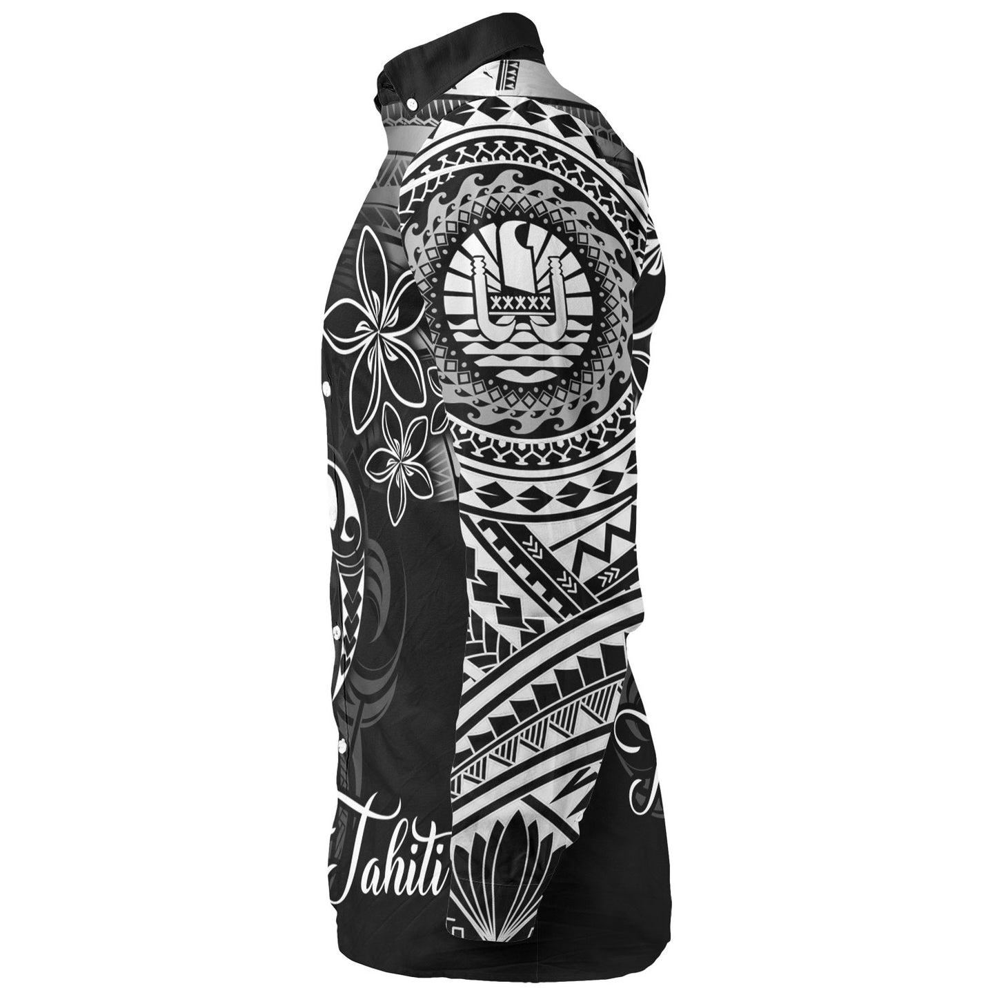 French Polynesia Custom Personalised Long Sleeve Shirt Seal Turtle Plumeria Tribal Patterns