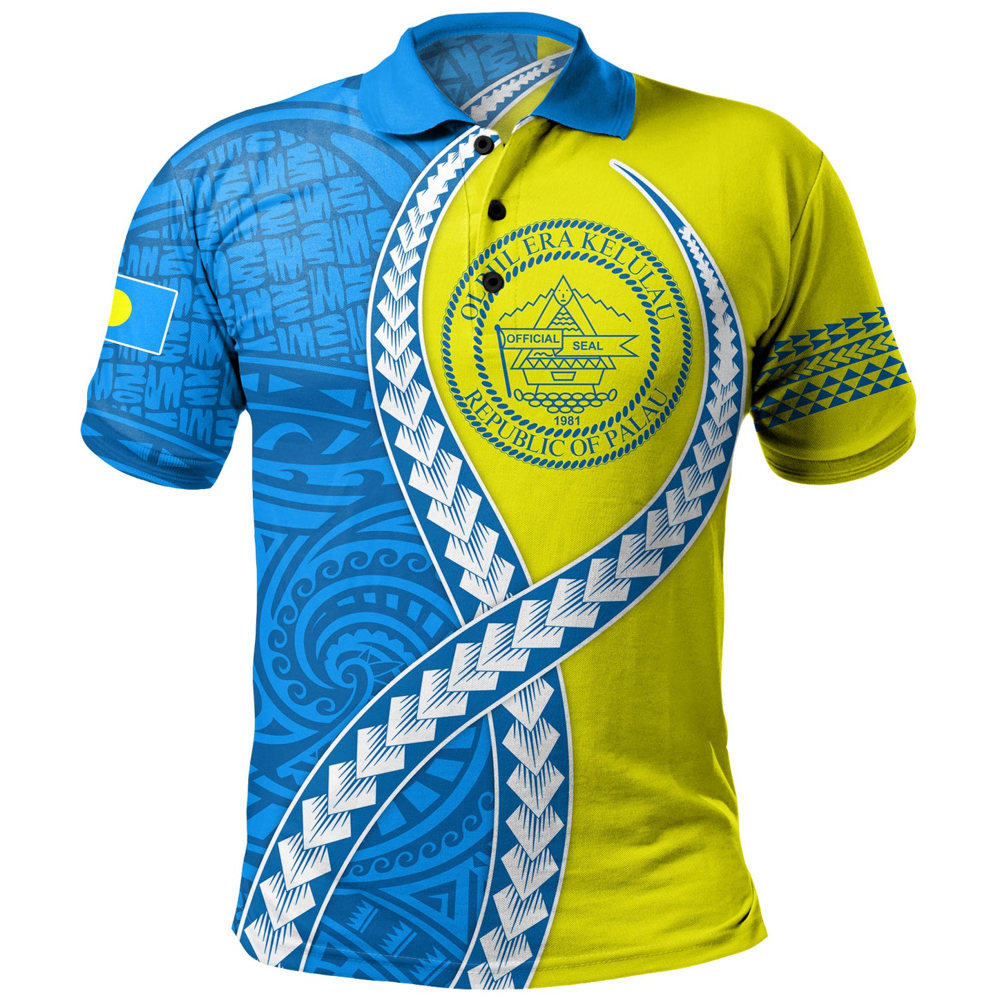 Palau Polo Shirt Tribal Polynesian In My Heart