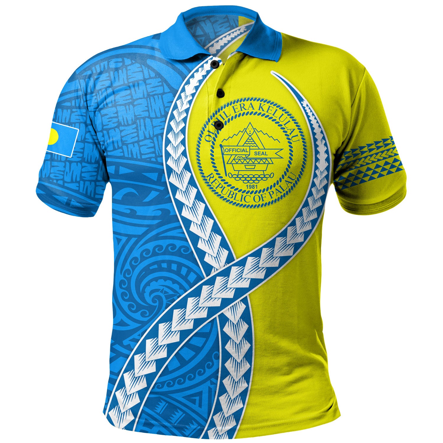 Palau Polo Shirt Tribal Polynesian In My Heart