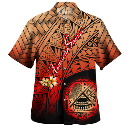 American Samoa Hawaiian Shirt Plumeria Tattoo Tribal