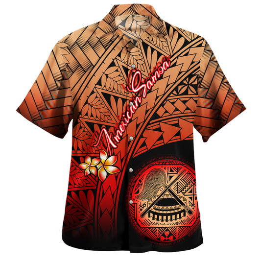 American Samoa Hawaiian Shirt Plumeria Tattoo Tribal