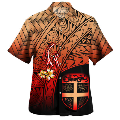 Fiji Hawaiian Shirt Plumeria Tattoo Tribal