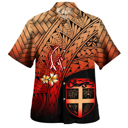 Fiji Hawaiian Shirt Plumeria Tattoo Tribal