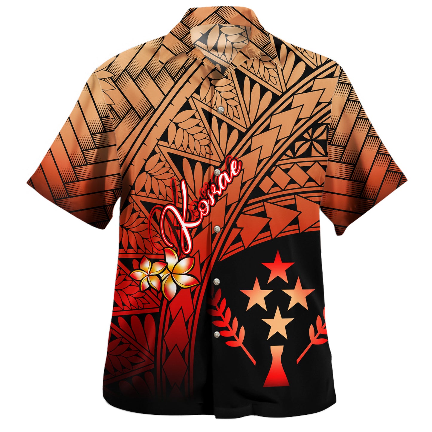 Kosrae Hawaiian Shirt Plumeria Tattoo Tribal