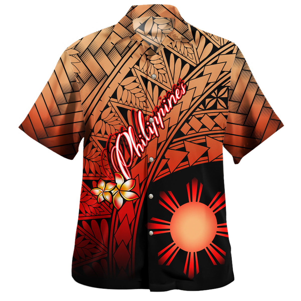Philippines Filipinos Hawaiian Shirt Plumeria Tattoo Tribal