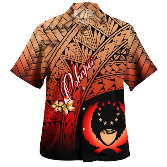 Pohnpei Hawaiian Shirt Plumeria Tattoo Tribal