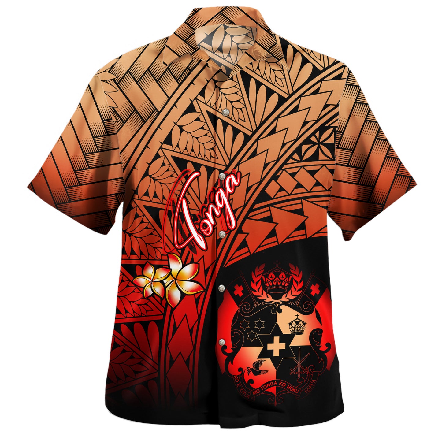 Tonga Hawaiian Shirt Plumeria Tattoo Tribal