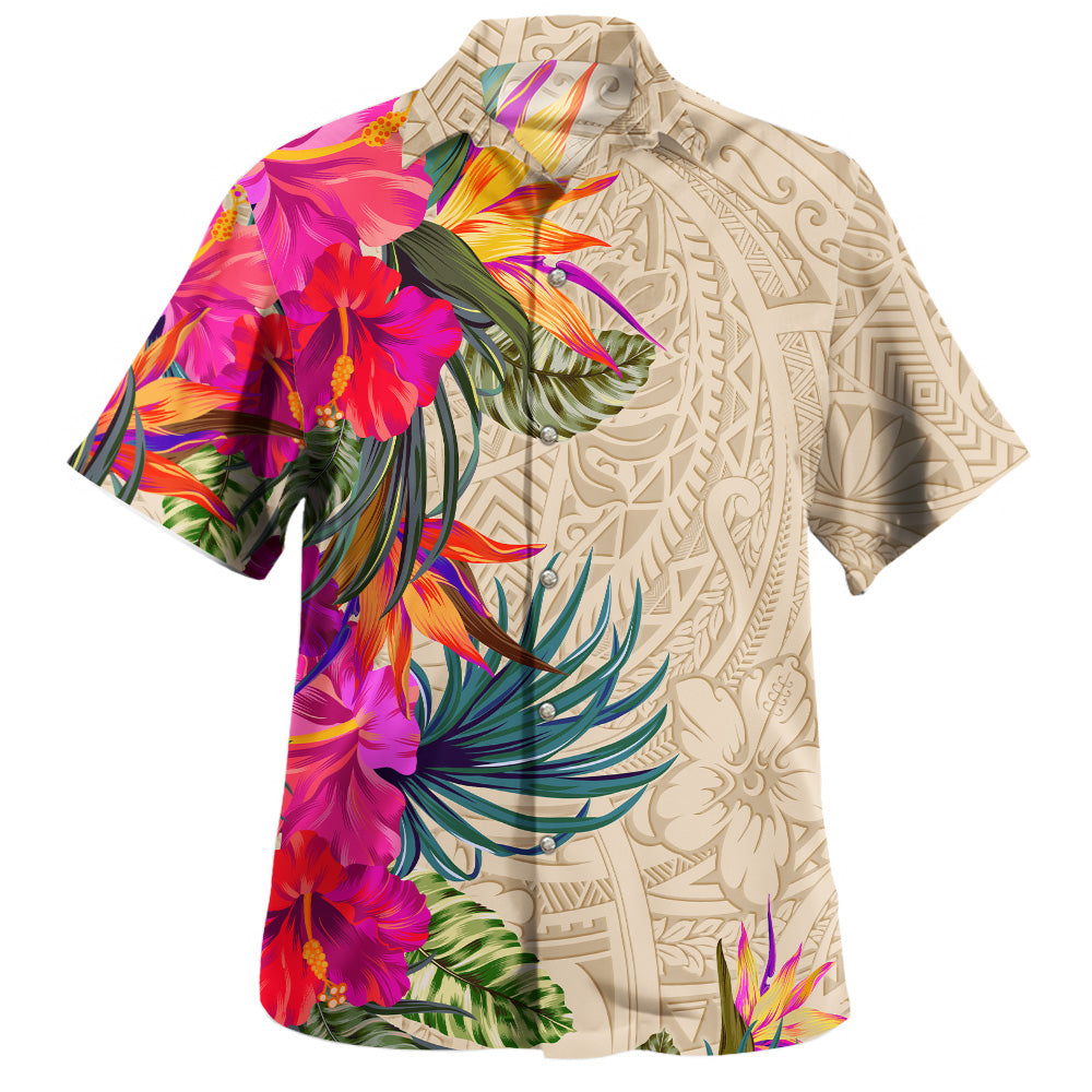 Polynesian Hawaiian Shirt Polynesian Pattern Hibiscus Nude