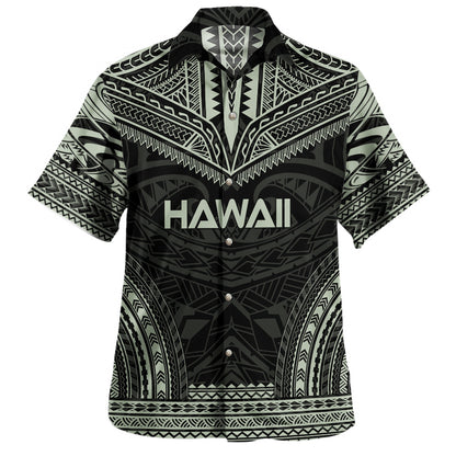 Hawaii Custom Personalised Hawaiian Shirt Chief Tattoo Patterns Style Sage Green