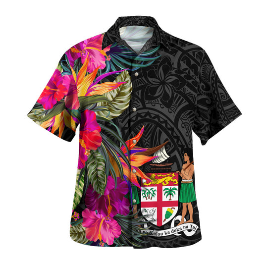 Fiji Hawaiian Shirt Polynesian Hibiscus Pattern