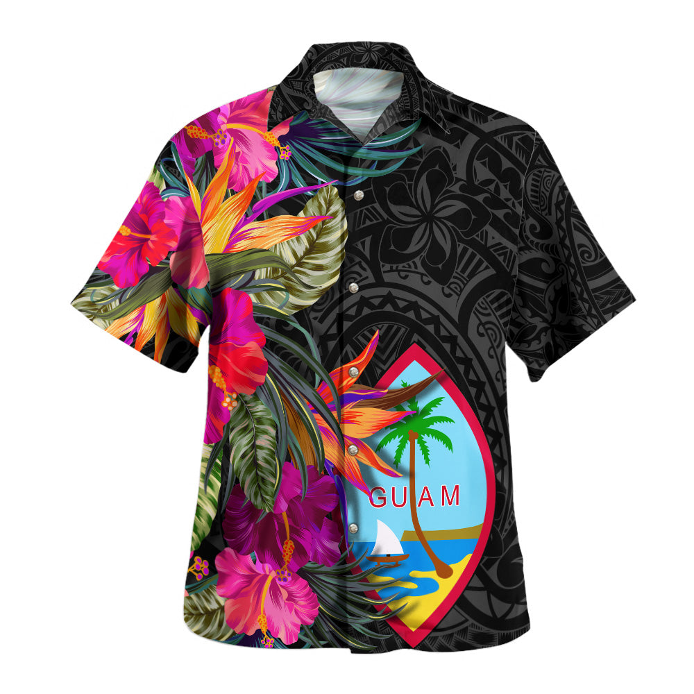 Guam Hawaiian Shirt Polynesian Hibiscus Pattern