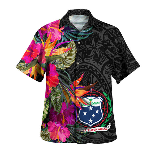 Samoa Hawaiian Shirt Polynesian Hibiscus Pattern