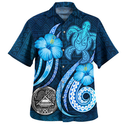 American Samoa Hawaiian Shirt Custom Personalised Turtle and Tribal Tattoo Of Polynesian