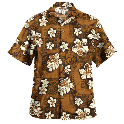 Hawaii Hawaiian Shirt Polynesian Tribal And Hibiscus Vintage