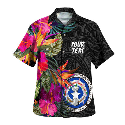 Northern Mariana Islands Hawaiian Shirt Polynesian Hibiscus Pattern