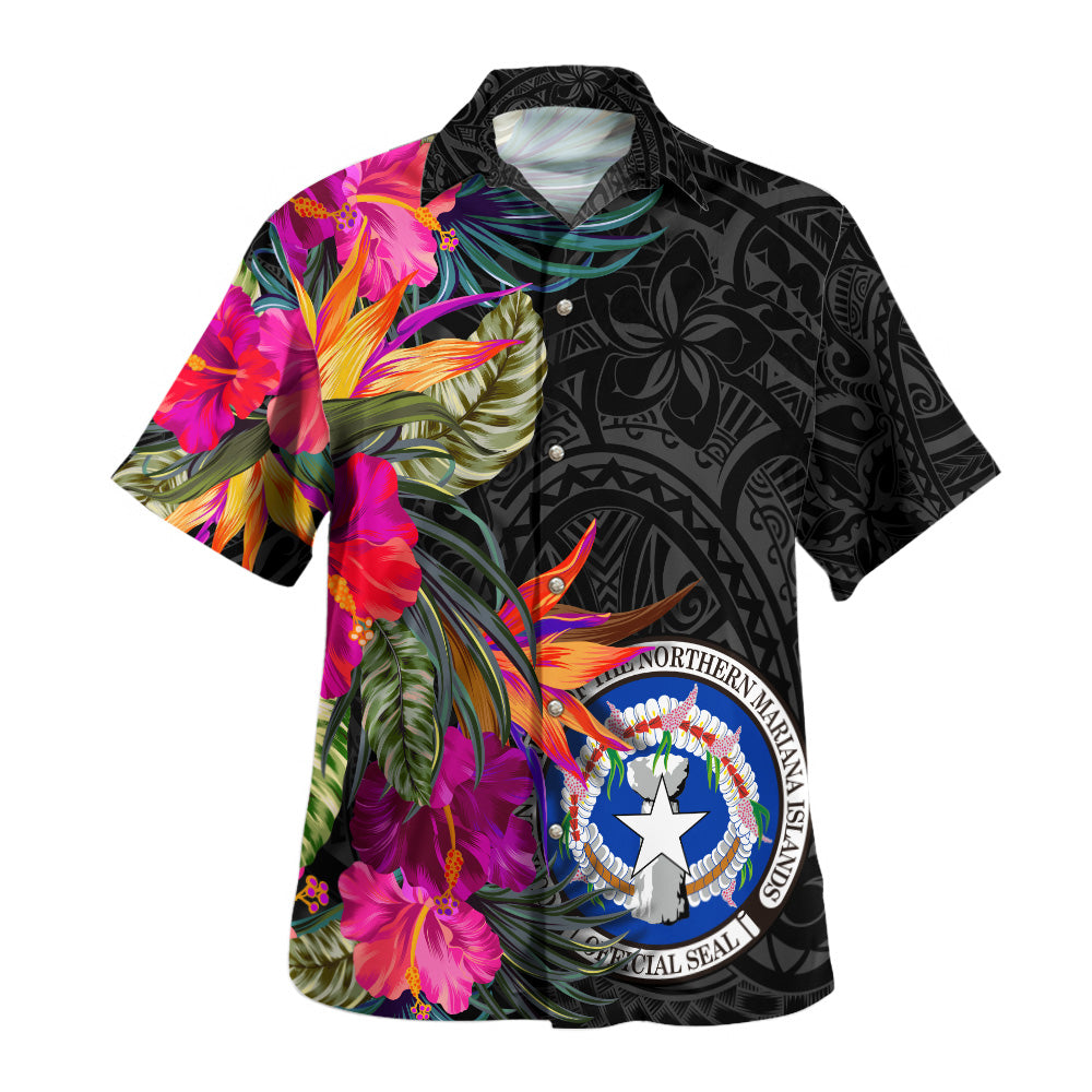 Northern Mariana Islands Hawaiian Shirt Polynesian Hibiscus Pattern