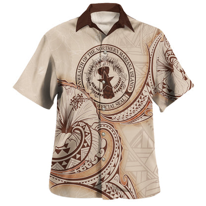 Northern Mariana Islands Hawaiian Shirt Hibiscus Flowers Vintage Style