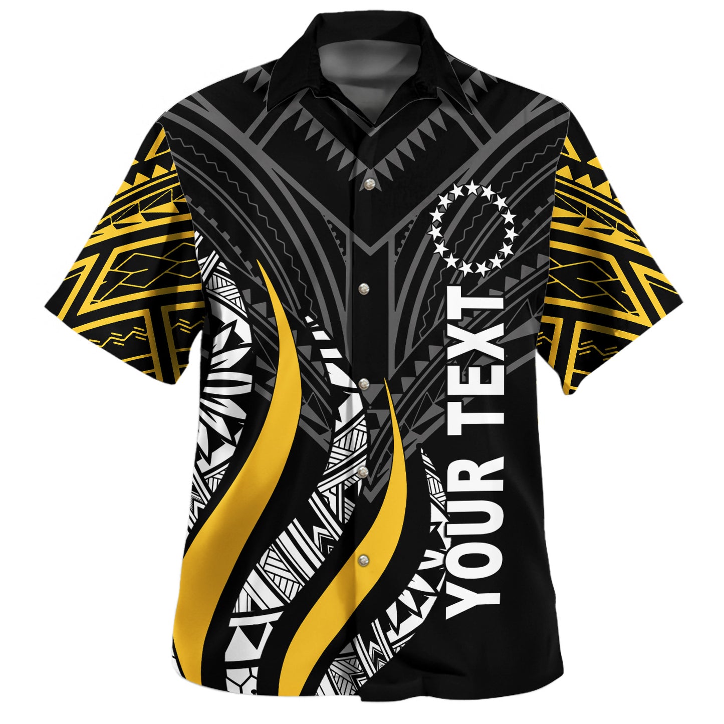 Chuuk Custom Personalised Hawaiian Shirt Strong Fire Pattern Gold