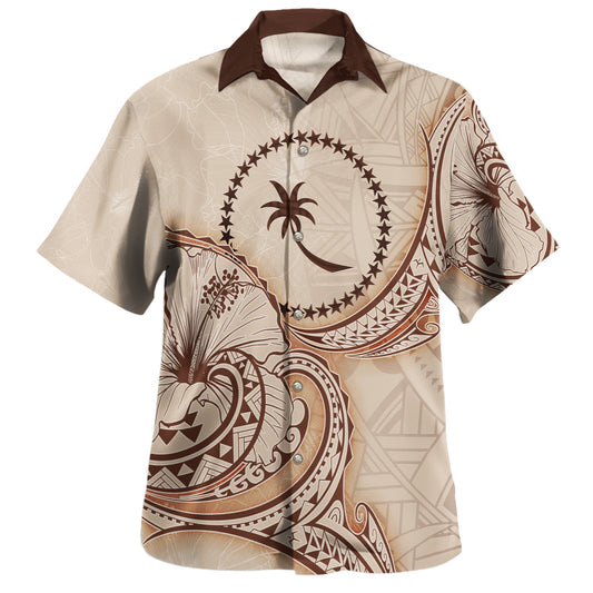 Chuuk State Hawaiian Shirt Hibiscus Flowers Vintage Style
