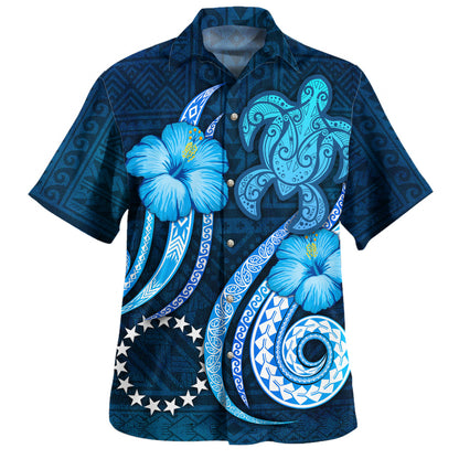 Cook Islands Hawaiian Shirt Custom Personalised Turtle and Tribal Tattoo Of Polynesian