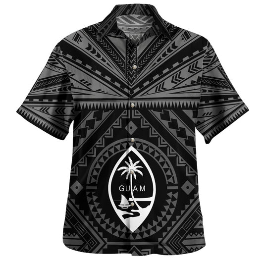 Guam Custom Hawaiian Shirt Polynesian Tattoo Style