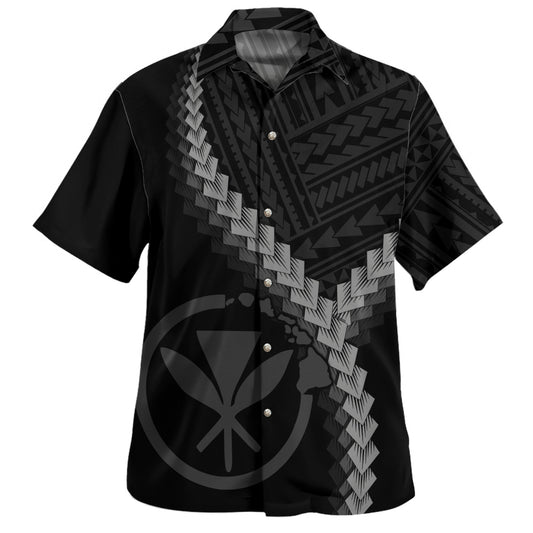 Hawaii Hawaiian Shirt Coat Of Arm Polynesian Tattoo Style