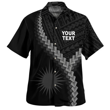 Marshall Islands Hawaiian Shirt Coat Of Arm Polynesian Tattoo Style