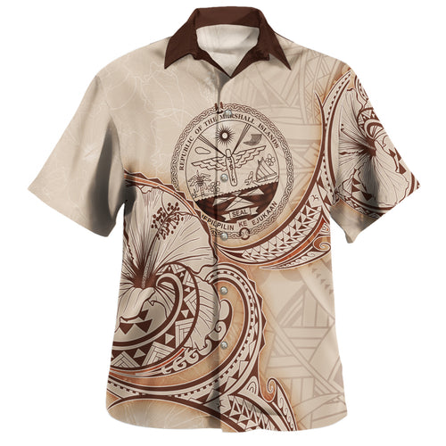 Marshall Islands Hawaiian Shirt Hibiscus Flowers Vintage Style