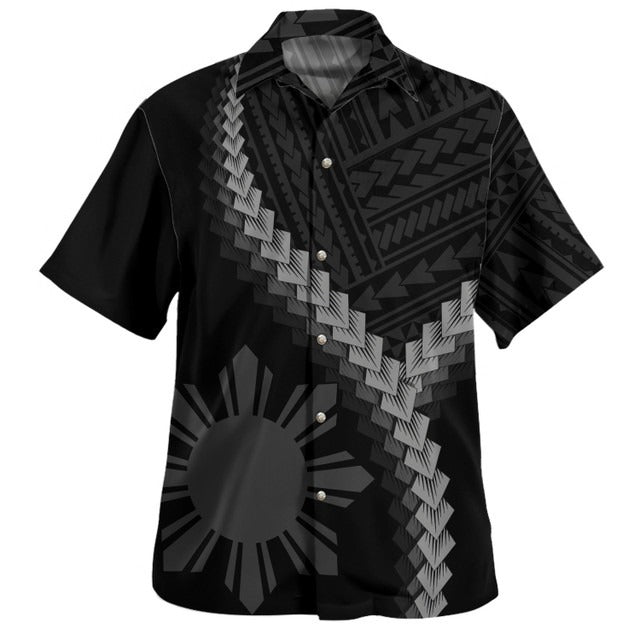 Philippines Filipinos Hawaiian Shirt Filipinos Sun Polynesian Tattoo Style