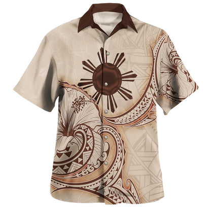 Philippines Filipinos Hawaiian Shirt Hibiscus Flowers Vintage Style