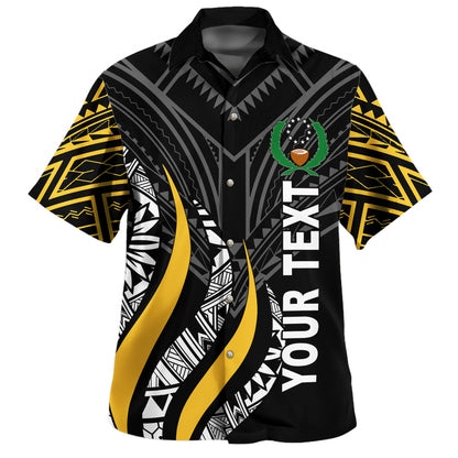 Pohnpei Custom Personalised Hawaiian Shirt Strong Fire Pattern Gold
