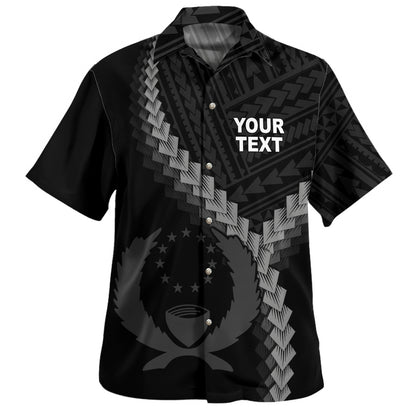 Pohnpei State Hawaiian Shirt Coat Of Arm Polynesian Tattoo Style