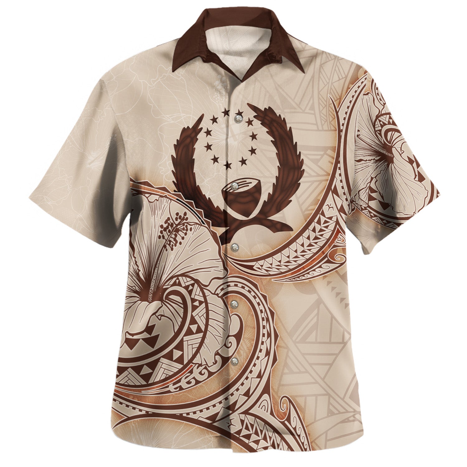 Yap State Hawaiian Shirt Hibiscus Flowers Vintage Style