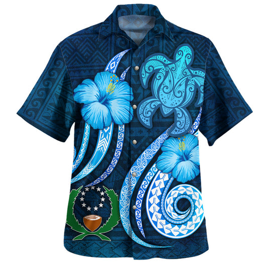 Pohnpei State Hawaiian Shirt Custom Personalised Turtle and Tribal Tattoo Of Polynesian