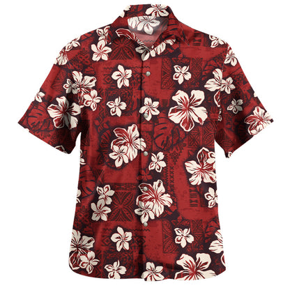 Hawaii Hawaiian Shirt Polynesian Tribal And Hibiscus Vintage