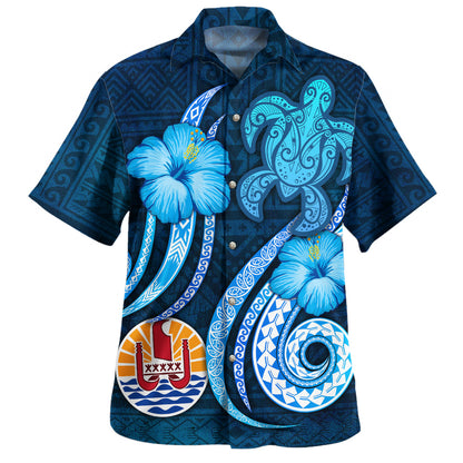 Tahiti Hawaiian Shirt Custom Personalised Turtle and Tribal Tattoo Of Polynesian