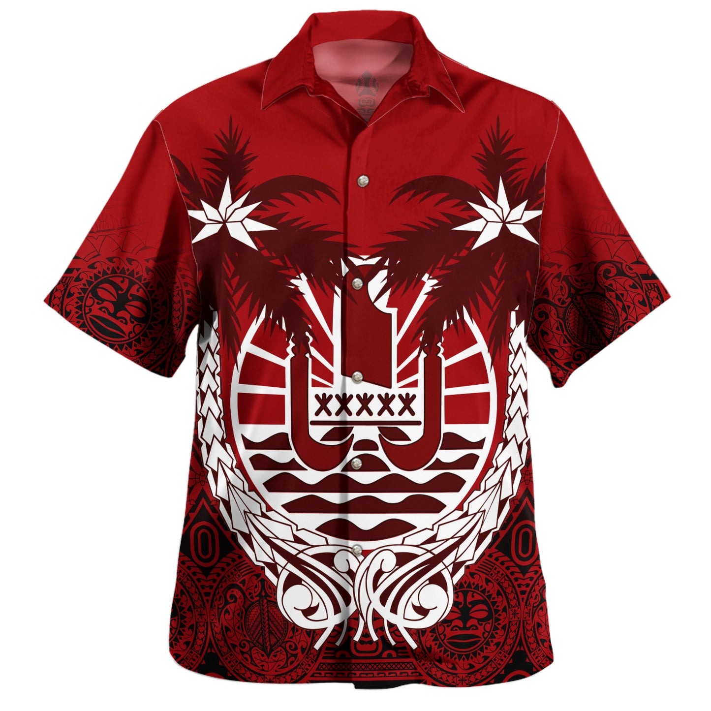 Tahiti Hawaiian Shirt Hibiscus Flowers Vintage Style