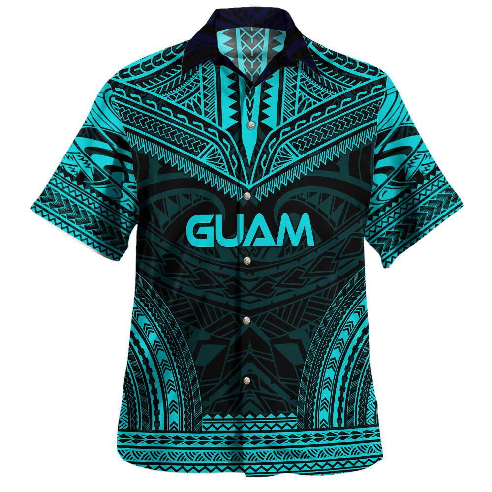 Guam Hawaiian Shirt Custom Personalised Polynesian Chief Tattoo