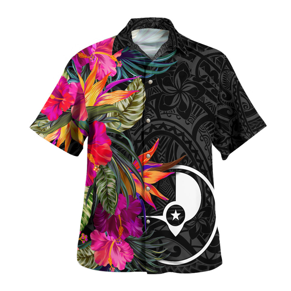 Yap State Hawaiian Shirt Polynesian Hibiscus Pattern