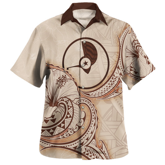 Yap State Hawaiian Shirt Hibiscus Flowers Vintage Style