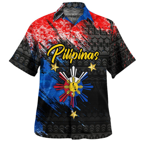 Philippines Filipinos Hawaiian Shirt Pilipinas Sun Grunge Style