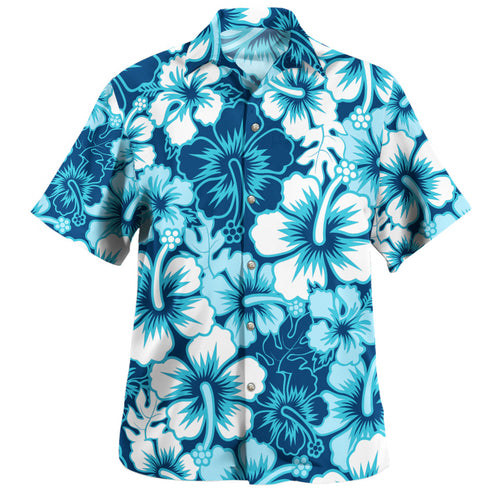 Safari Style Aloha Hawaiian Shirt Hibiscus Flowers Patterns