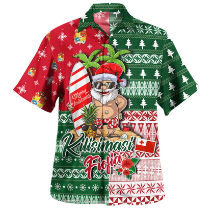 Tonga Hawaiian Shirt Kilisimasi Fiefia Tropical Xmas Patterns