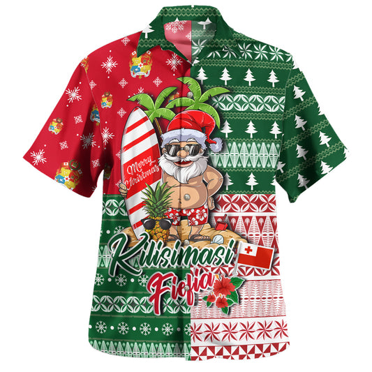 Tonga Hawaiian Shirt Kilisimasi Fiefia Tropical Xmas Patterns