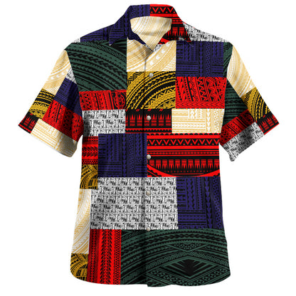Polynesian Hawaiian Shirt Retro Patchwork