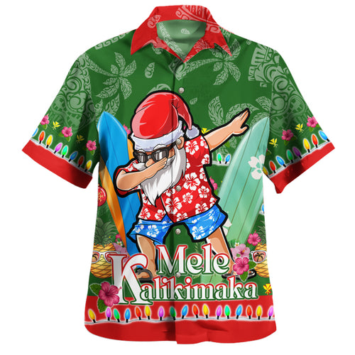 Hawaii Hawaiian Shirt Mele Kalikimaka Dabbing Santa Christmas Style